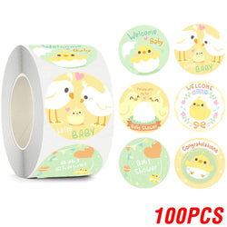 100-500pcs Kawaii Children Reward Stickers Creative School Supplies Cute Animal Encourage Sticker 2.5cm Circle Kids Toy Stickers (Online Order Only)
