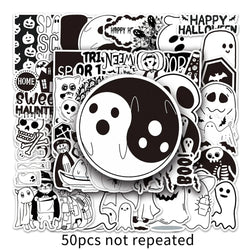 10/30/50PCS Cute Halloween Stickers Kawaii Ghost Decals DIY Decoration For Skateboard Phone Helmet Bike Cartoon Sticker Kids Toy (ONLINE ORDER ONLY)