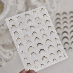 Geometric White Black Red Romantic French Arc Illusion Curve Embossed Relief Self Adhesive Nail Art Stickers 3D Manicure Decals (ONLINE ORDER ONLY)