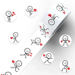 500pcs/roll Funny Cute Cartoon Line Figure Stickers For Laptop Luggage Guitar Phone Waterproof Vinyl Decals (10 Patterns) (Online Order Only)