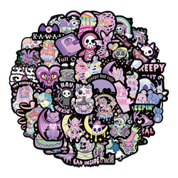 10/30/56PCS Cute Cartoon Halloween Gothic Horror Stickers Decals Skull Decals Decoration For Suitcase Notebook Laptop Fridge Car (ONLINE ORDER ONLY)