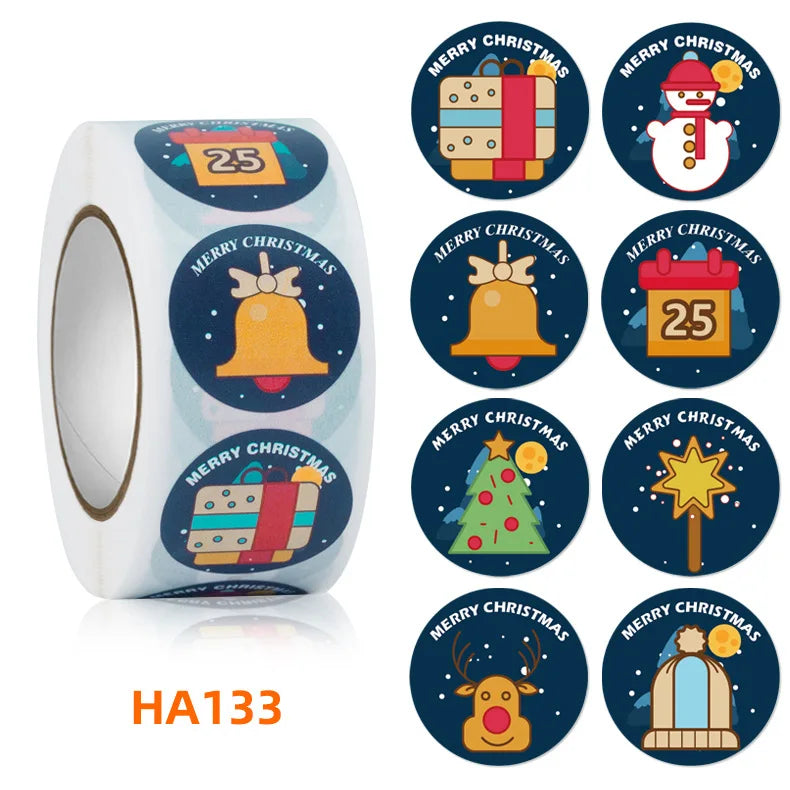 500Pcs Christmas Stickers 1inch Snowflakes Holiday Stickers Xmas Gift Label for Envelope Box Gift Decor (ONLINE ORDER ONLY)