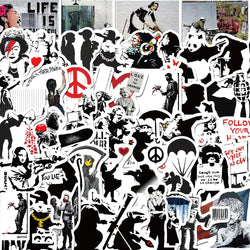 10/30/67PCS Banksy Art Graffiti Street Art Stickers Aesthetic Decal Skateboard Phone Laptop Car Bike Waterproof Sticker Kid Toy (ONLINE ORDER ONLY)