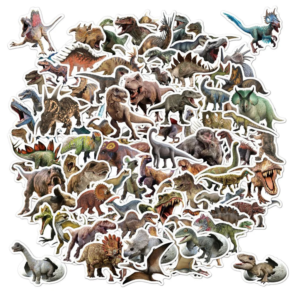 100Pcs Cartoon Dinosaur Stickers DIY Mobile Phone Case Suitcase Skateboard Graffiti Stickers Children's Toys (ONLINE ORDER ONLY)
