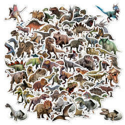 100Pcs Cartoon Dinosaur Stickers DIY Mobile Phone Case Suitcase Skateboard Graffiti Stickers Children's Toys (ONLINE ORDER ONLY)