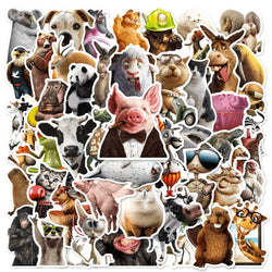 50pcs Cute Animal Stickers for Suitcase, iPad, Phone, Scrapbook (Online Order Only)