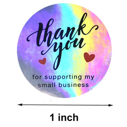 50-500PCS Holographic Rainbow Commercial Stickers Roll Thank You Adhesive Labels For Envelope Seal Business Gift Wapping (Online Order Only)