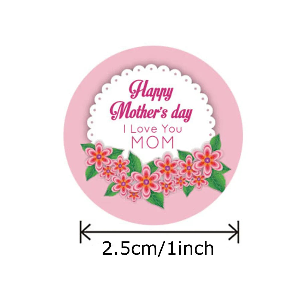 100-500pcs New Round Shape 100pcs Happy Mother's Day Gifts Label Sticker Kraft Happy Birthday Gifts Label Tag (ONLINE ORDER ONLY)
