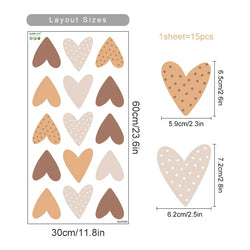 Boho Cute Heart Watercolor Vinyl Wall Sticker Decals Kids Nursery Decor (Online Order Only)