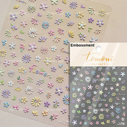 Hot Stamping Laser Silver Pink White Flower Rhinestone Pearl Irregular Petal Adhesive Nail Art Decoration Sticker Manicure Decal (ONLINE ORDER ONLY)