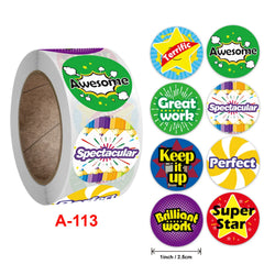 500 Pcs/Roll English Cartoon Animal Stickers Teacher Reward Students Stickers Self-adhesive Stationery Stickers (Online Order Only)