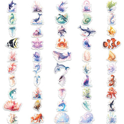 10/30/50/100pcs Funny Marine Organism Jellyfish Dolphin Cartoon Stickers Notebook Laptop Phone Suitcase Decoration Sticker Toys (ONLINE ORDER ONLY)