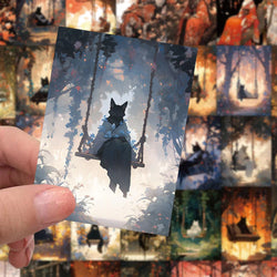 10/30/60pcs Cartoon Aesthetic Black Cat Graffiti Stickers Laptop Fridge Notebook Phone Suitcase Waterproof Sticker Decal Kid Toy (ONLINE ORDER ONLY)
