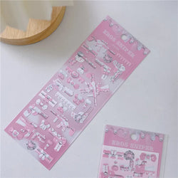 Cute Sweet Cool Gun Decorative Stickers Korean ins Hand Account Idol Card DIY Material Sticker Personalized Kawaii Stationery (ONLINE ORDER ONLY)