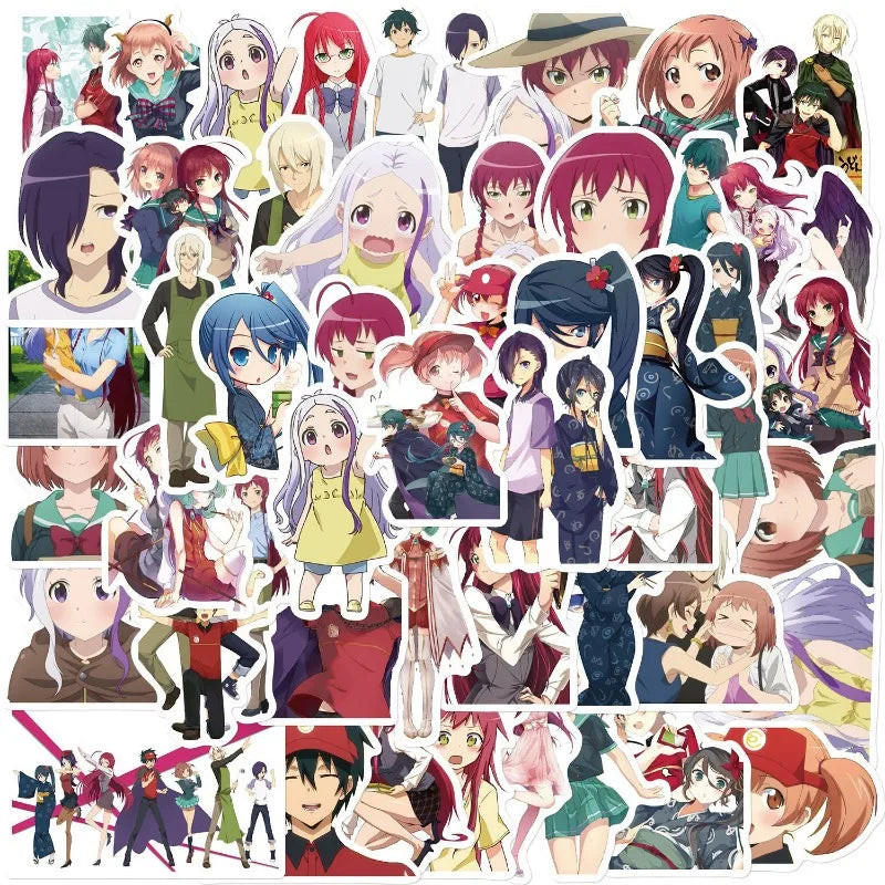 50pcs Hataraku Maou-sama! Sticker Set for Suitcase, Water Bottle, Phone, Laptop, Car, Scooter, Fridge (Online Order Only)
