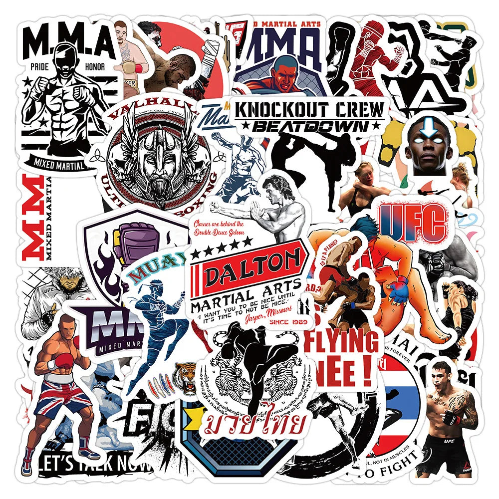 Cool Boxing Wrestling Cartoon Stickers for Phone Laptop Luggage Skateboard Kid Toy (Online Order Only)