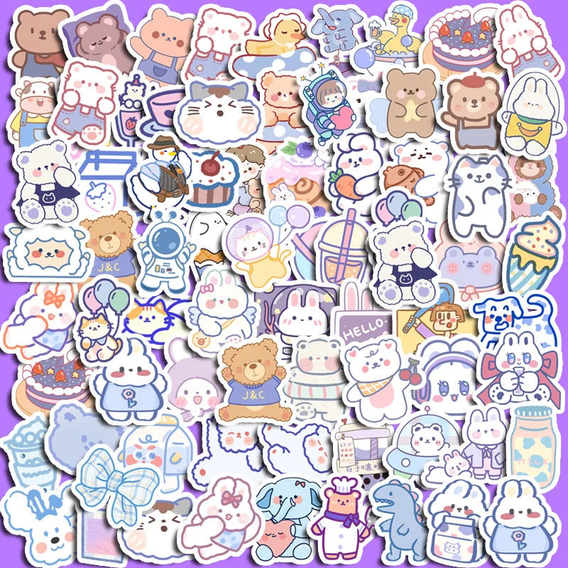 90pcs Cute Animal Graffiti Stickers for Kids DIY Stationery, Computer & Student Use (Online Order Only)