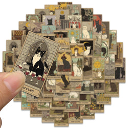70pcs Retro Cartoon Cats Tarot Art Stickers (ONLINE ORDER ONLY)