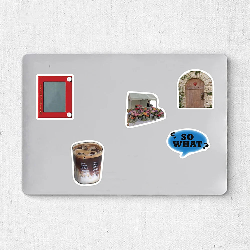 63PCS INS Aesthetics Stickers Modern Style DIY For Decor DIY Notebook Luggage Motorcycle Laptop Refrigerator Sticker Toys (ONLINE ORDER ONLY)