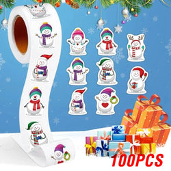 100-500pcs Heterotypic Christmas Themed Snowmans Stickers 8 Designs DlY Decoration Gift Stickers Holiday Party Decoration Labels (ONLINE ORDER ONLY)