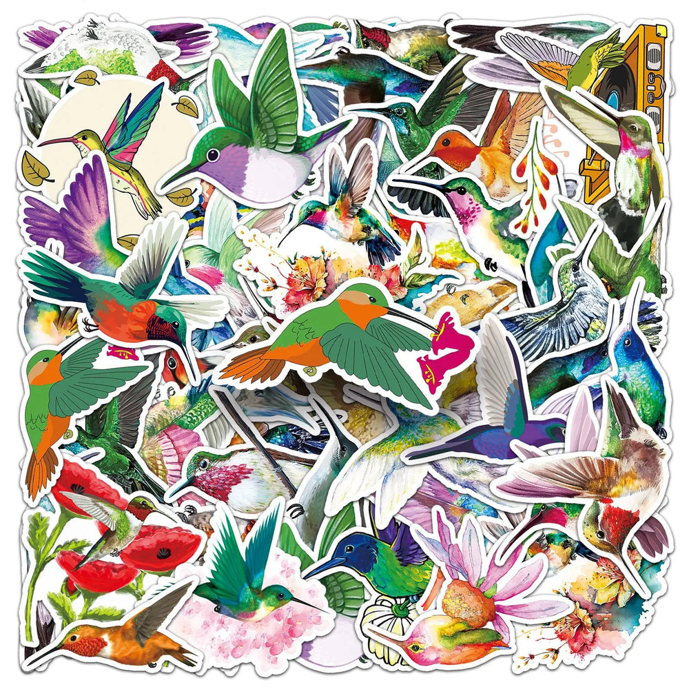 10/30/50PCS Hummingbirdr Cartoon Stickers Funny Animal Graffiti Sticker DIY Luggage Laptop Car Bike Skateboard Decals Kids Toy (ONLINE ORDER ONLY)