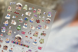 Cat House Snow Tree Window Fish Star Shiny Snowman Duck 5D Self Adhesive Nail Art Stickers Hat Apple Rhinestone Manicure Decals (ONLINE ORDER ONLY)