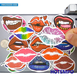 20/30/50Pieces Retro Fashion Colorful Graffiti Hot Lips Stickers for Car Bike Motorcycle Skateboard Luggage Phone Laptop Sticker (Online Order Only)