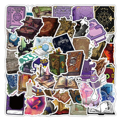 10/30/50PCS Vintage Cartoon Magic Book Stickers Aesthetic Motorcycle Skateboard Laptop Phone Decals DIY Waterproof Graffiti Toys (Online Order Only)