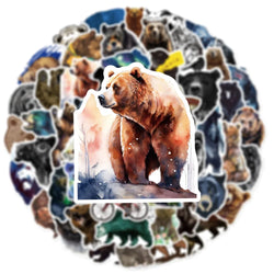 10/50PCS Bear Sticker Aesthetic Kids Toys Cartoon Brown Bear Animal Notebook Laptop Car Scrapbooking Cool Gadgets (ONLINE ORDER ONLY)
