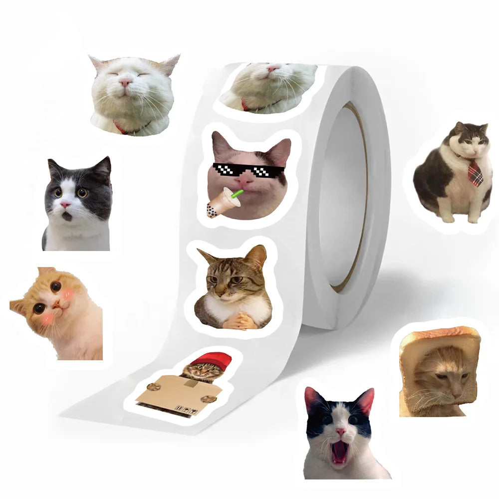 100-500pcs Cartoon Meme Cat Stickers For School Reward Stickers Classroom Decoration Encouragement Sticker For Student Teacher (ONLINE ORDER ONLY)