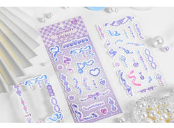 2Pcs/lot Cute Ribbon Chain Stickers Lace Idol Card Scrapbooking DIY Album Decoration Sticker Aesthetic Kawaii Stationery (ONLINE ORDER ONLY)