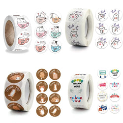 50-500pcs Cute Cartoon Cat Paw Thank You Stickers For Party Gift Decoration Packaging Label Reward Children Stationery Sticker (ONLINE ORDER ONLY)