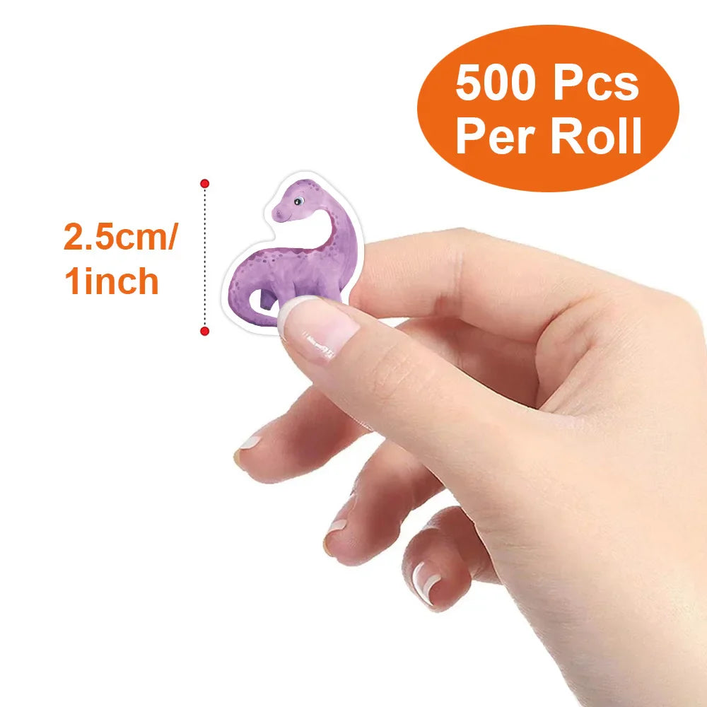 100-500pcs Animals Dinosaur Stickers Reward Stickers for School Reward Students Teachers Cute Decoration Gift Box Sticker Label (Online Order Only)
