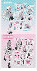 1pcs New Kawaii Heartbeat Girl Scrapbooking Sticker Art Collage Diary Journal DIY Craft Aesthetics Decorative Sticker Stationery (ONLINE ORDER ONLY)