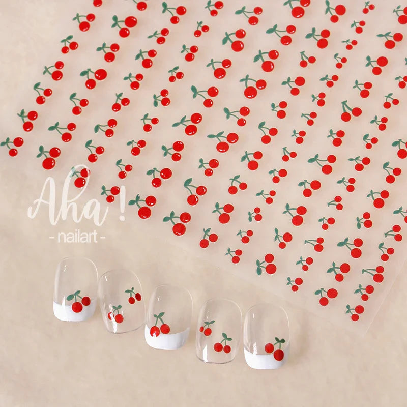 1Pc Cherry Fruit Nail Sticker Nail Art Decals Summer Lemon Grapefruit Self Adhesive DIY Nail Stickers Aha Series Nail Art Decor (Online Order Only)