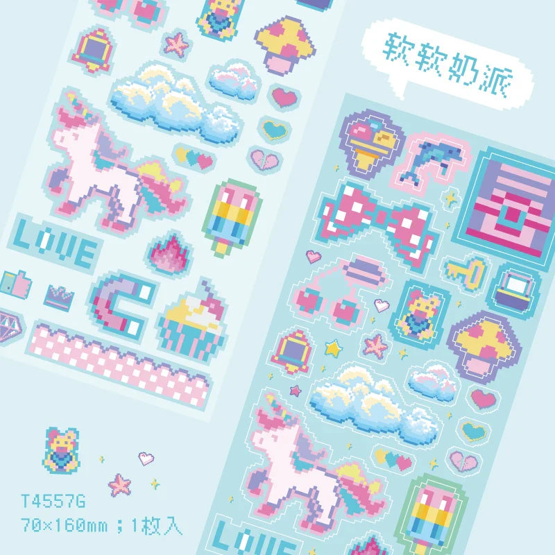 1pc Cute Pixel Candy Series Decorative Stickers Planner Journal Collage DIY idol card Material Sticker Kawaii Korean Stationery (ONLINE ORDER ONLY)