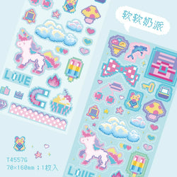 1pc Cute Pixel Candy Series Decorative Stickers Planner Journal Collage DIY idol card Material Sticker Kawaii Korean Stationery (ONLINE ORDER ONLY)