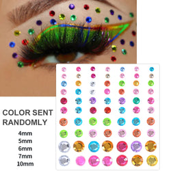 5Pcs Coloful Glitter Face Jewelry Sticker Crystal Eye Body Face Jewels Bady Makeup Tools Temporary Self-Adhesive Nail Rhinestone (ONLINE ORDER ONLY)