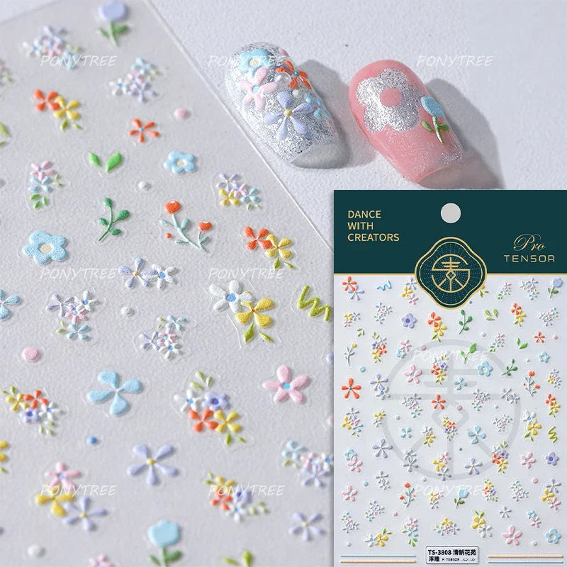 Pretty White Butterfly Flower Wreath Love Heart Crown Corsage Corolla Garland Delicate Adhesive Nail Art Sticker Manicure Decals (ONLINE ORDER ONLY)