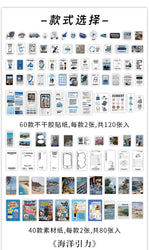 200Pcs/set Korean Style Fresh Sticker Note Paper Material Pack For Handbook Diary Collage DIY Scrapbooking Decoration Stationery (Online Order Only)