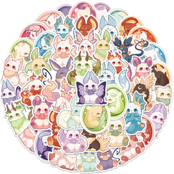 Kawaii Fantasy Creature Stickers Pack - Cute Cartoon Decals for Kids, DIY, Fridge, Helmet, Phone, Laptop (Online Order Only)