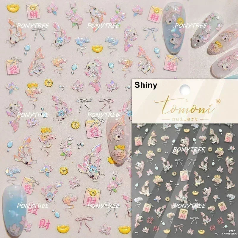 Beach Colourful Conch Dolphin Shell Starfish Jellyfish Star Summer Sea Wave Vacation Mode Water Bubble Nail Art Stickers Decals (Online Order Only)