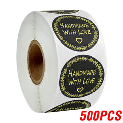 100-500pcs Round Natural Hand Made Stickers Seal Labels Cute Sticker For Cake Packaging Labels Sticker Stationery (Online Order Only)