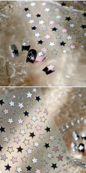 Punk Star Shiny Laser Five-pointed Star White Black Pink Hollow Out Delicate Sparkle Adhesive Nail Art Stickers Manicure Decals (ONLINE ORDER ONLY)