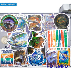 20/30/50Pieces Sea Fishing Stickers Funny Fisherman Style Outdoor Trip for Phone Boat Luggage Bike Car Motorcycle Laptop Sticker (ONLINE ORDER ONLY)