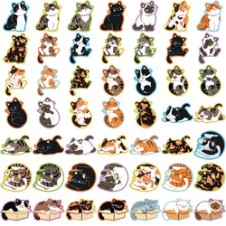 10/30/50PCS Kawaii Cat Stickers Cute Animal Graffiti Sticker Kids Toys Luggage Laptop Guitar Car Bike Decals Cartoon Decoration (Online Order Only)