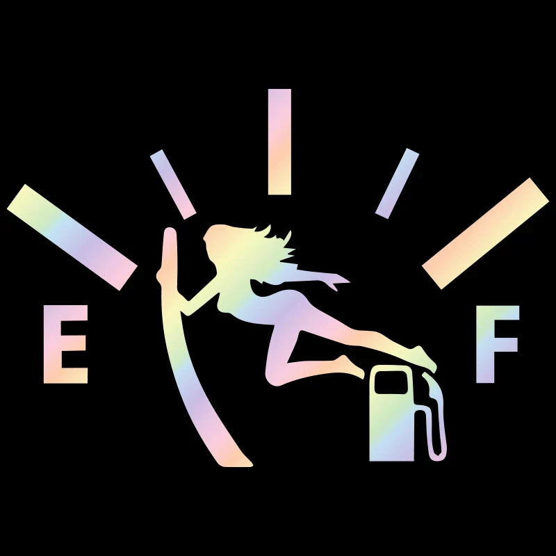 Swordswoman Empty Full Gas Gauge Sticker for Car Fuel Tank Cap Door Decoration Automotive Supplies Outdoor Stickers Vinyl Decals (ONLINE ORDER ONLY)