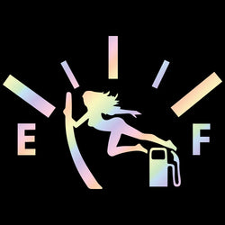 Swordswoman Empty Full Gas Gauge Sticker for Car Fuel Tank Cap Door Decoration Automotive Supplies Outdoor Stickers Vinyl Decals (ONLINE ORDER ONLY)