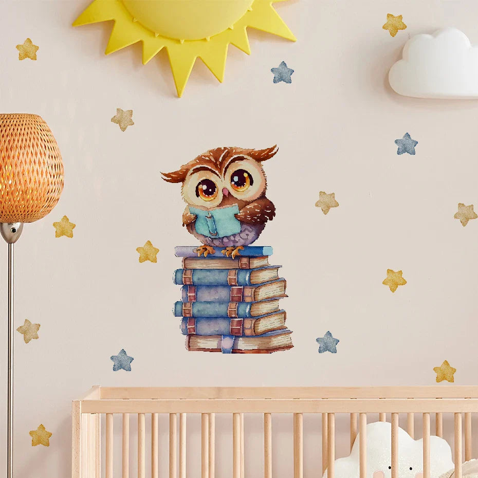 Cartoon Owl Wall Stickers for Kids Room Decoration (Online Order Only)