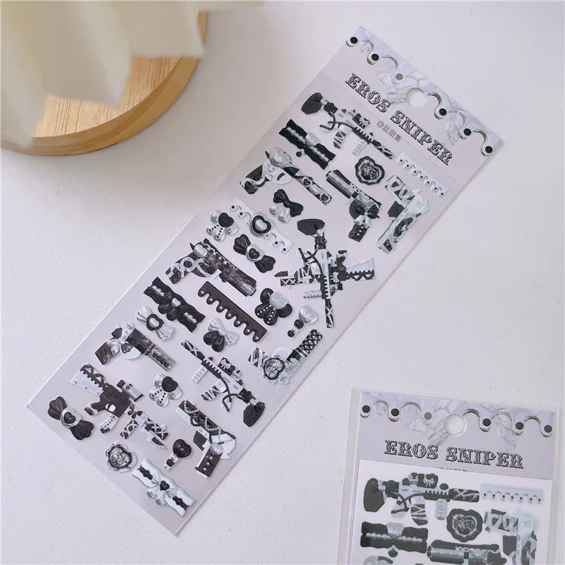 Cute Sweet Cool Gun Decorative Stickers Korean ins Hand Account Idol Card DIY Material Sticker Personalized Kawaii Stationery (ONLINE ORDER ONLY)